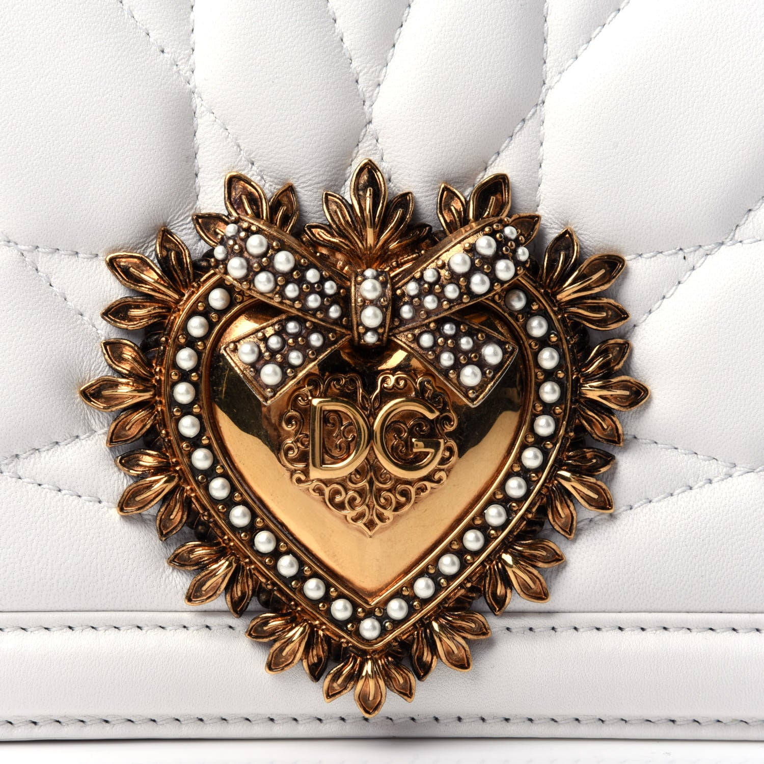 Dolce & Gabbana Calfskin Large Devotion Bag White 4 of 4