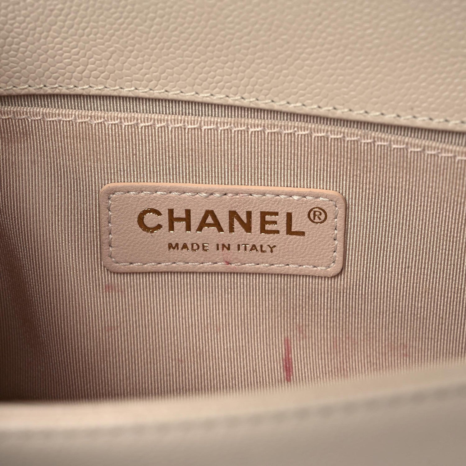 Chanel Caviar Chevron Quilted Small Boy Flap Light Beige 5 of 11