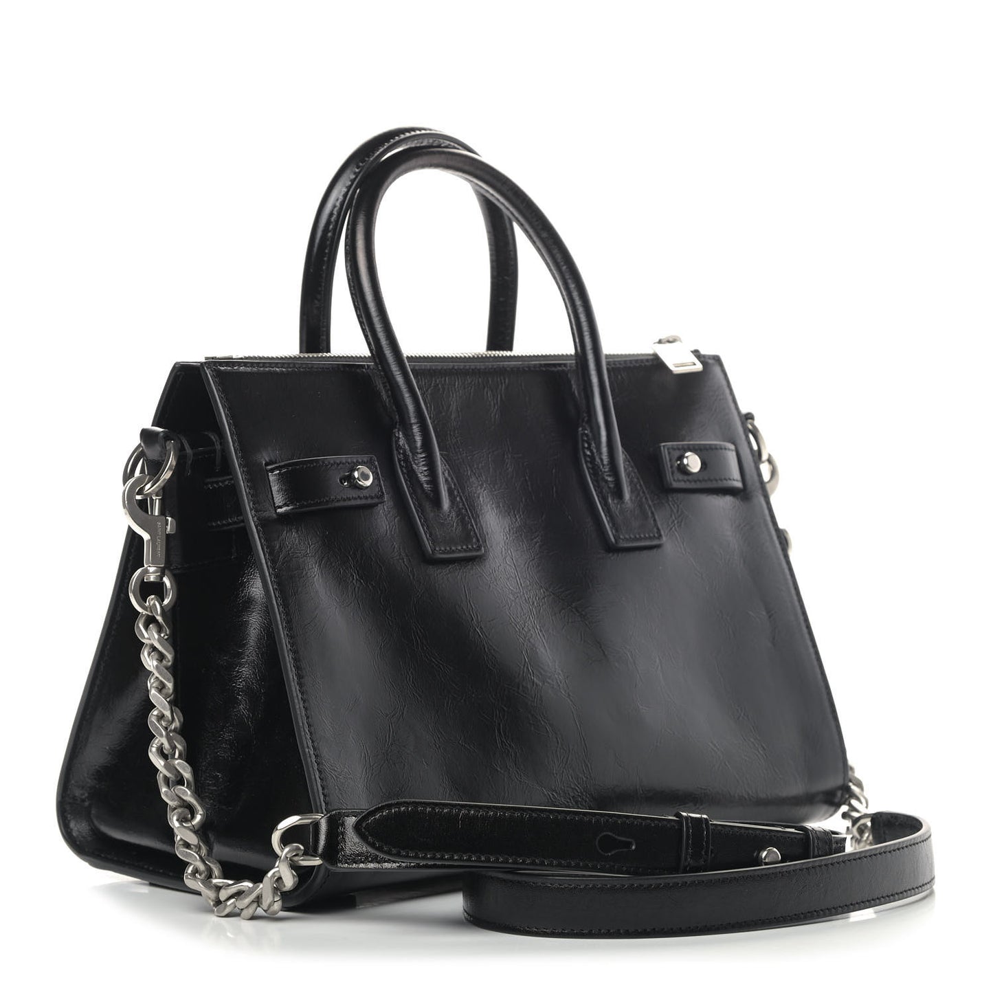 Glace Calfskin Baby Souple Sac De Jour Black