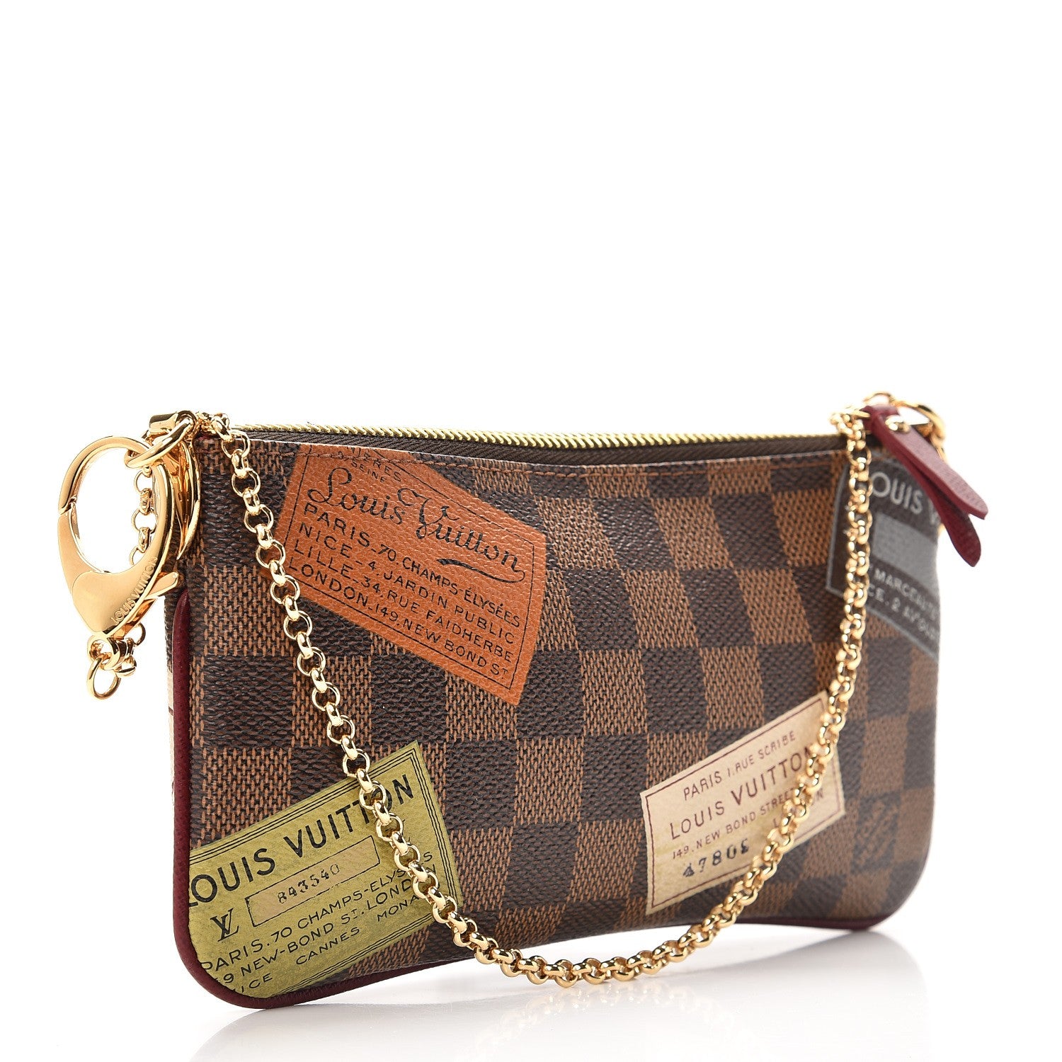 Louis Vuitton Damier Ebene Trunks Labels Pochette Milla MM 3 of 8