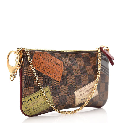 Louis Vuitton Damier Ebene Trunks Labels Pochette Milla MM 3 of 8