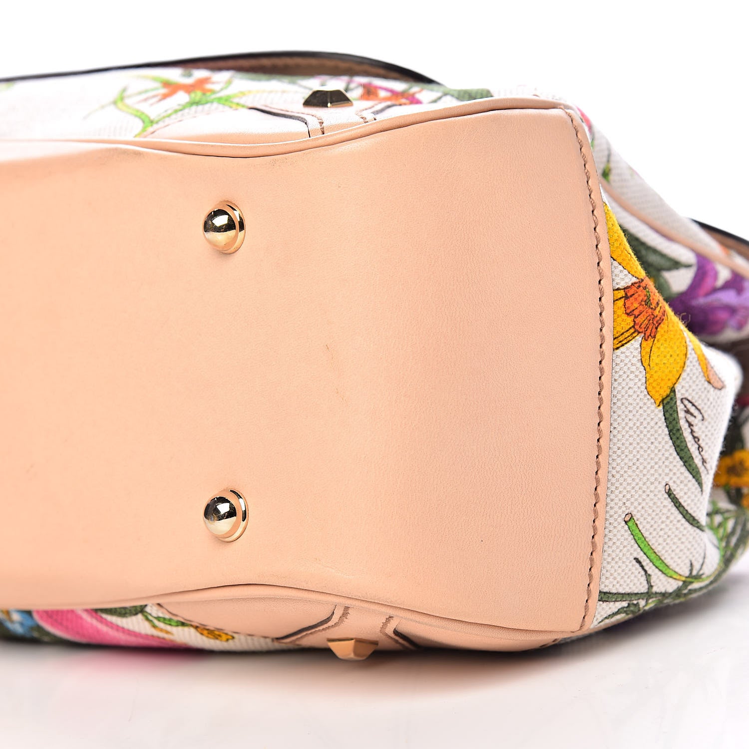 Gucci Floral Flora Canvas Bamboo Top Handle Bag 11 of 14