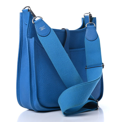 Hermes Taurillon Clemence Evelyne III PM Bleu Zanzibar 2 of 4