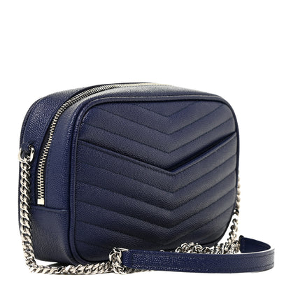 Saint Laurent Grain De Poudre Matelasse Monogram Mini Lou Camera Bag Denim 3 of 12