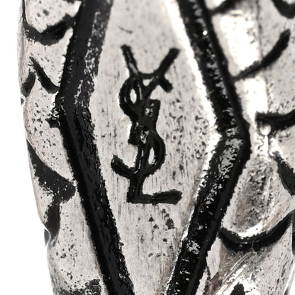 Saint Laurent Brass Bead Snake Earrings Silver 4 of 6