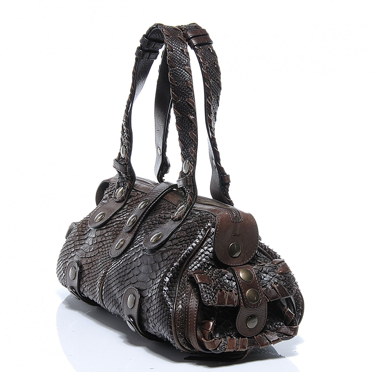 Chloe Python Silverado Frame Bag Brown 7 of 8