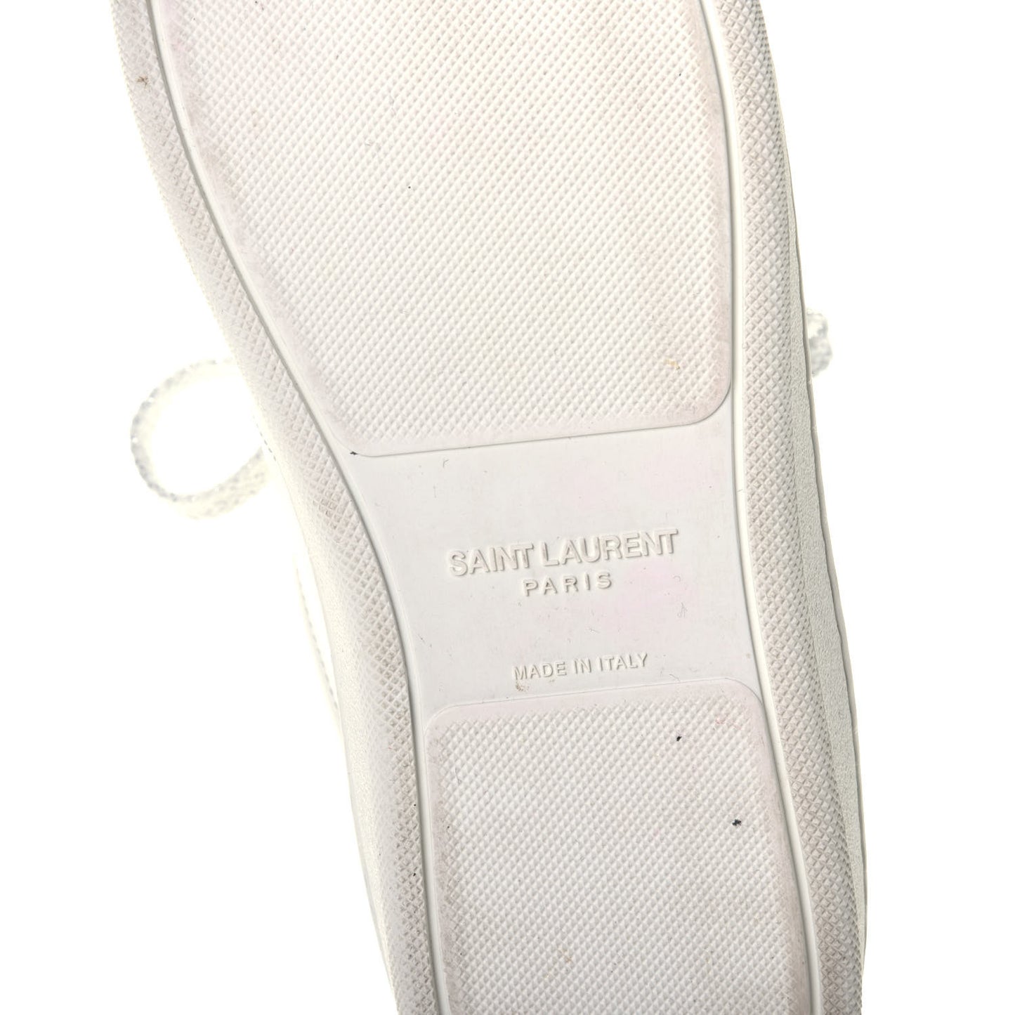 Calfskin Metallic Ayers Signature Court Lips Sneakers 36 Optic White