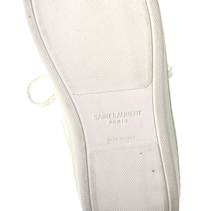Saint Laurent Calfskin Metallic Ayers Signature Court Lips Sneakers 36 Optic White 7 of 10