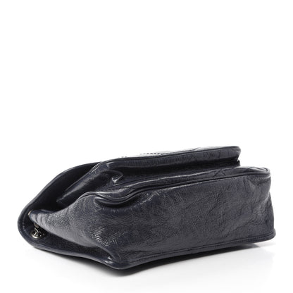 Saint Laurent Crinkled Calfskin Matelasse Monogram Medium Niki Chain Satchel Deep Marine 4 of 12