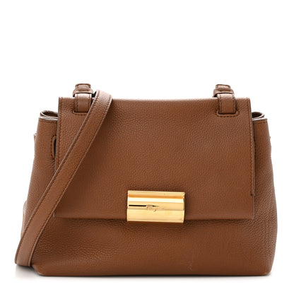 Salvatore Ferragamo Grained Calfskin Ginger Crossbody Brown 1 of 14