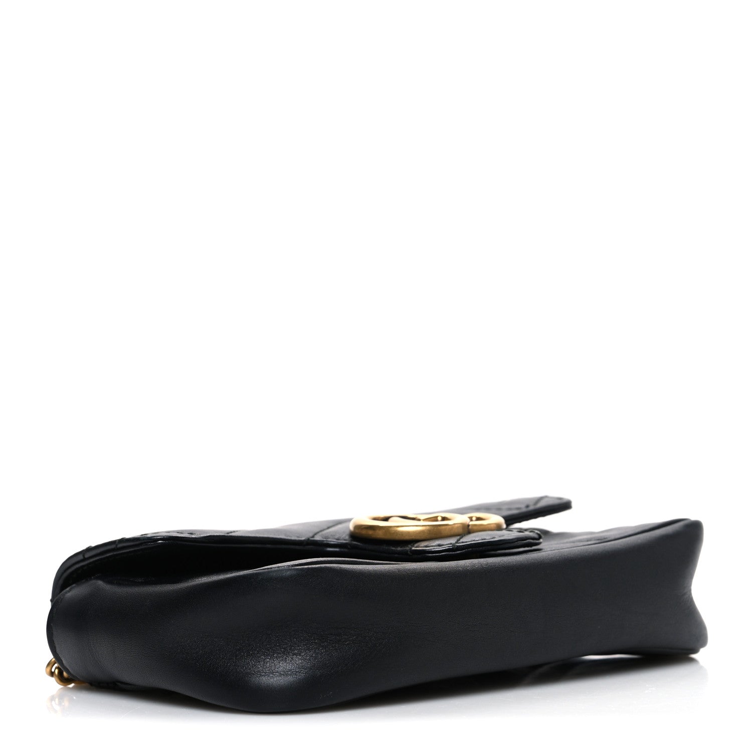 Gucci Calfskin Matelasse Super Mini GG Marmont Shoulder Bag Black 4 of 10