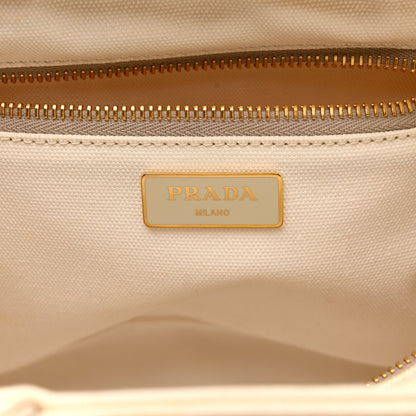 Prada Wicker Canvas Tote  Naturale  White 10 of 31