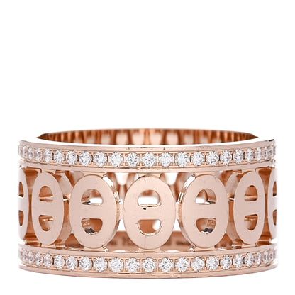 Hermes 18K Rose Gold Diamond PM Chaine d'Ancre Divine Ring 49 5 1 of 5