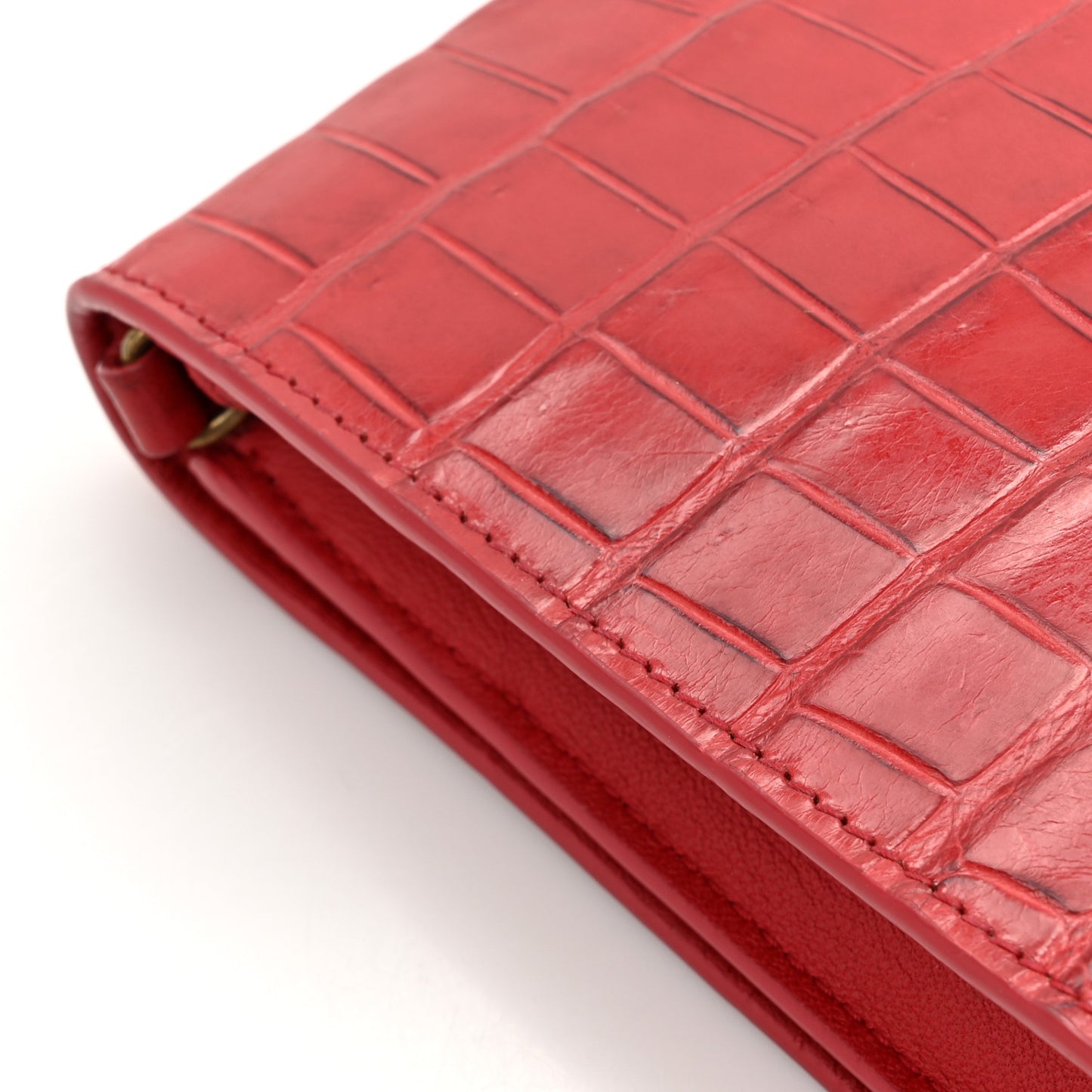 Crocodile Chain Wallet Red