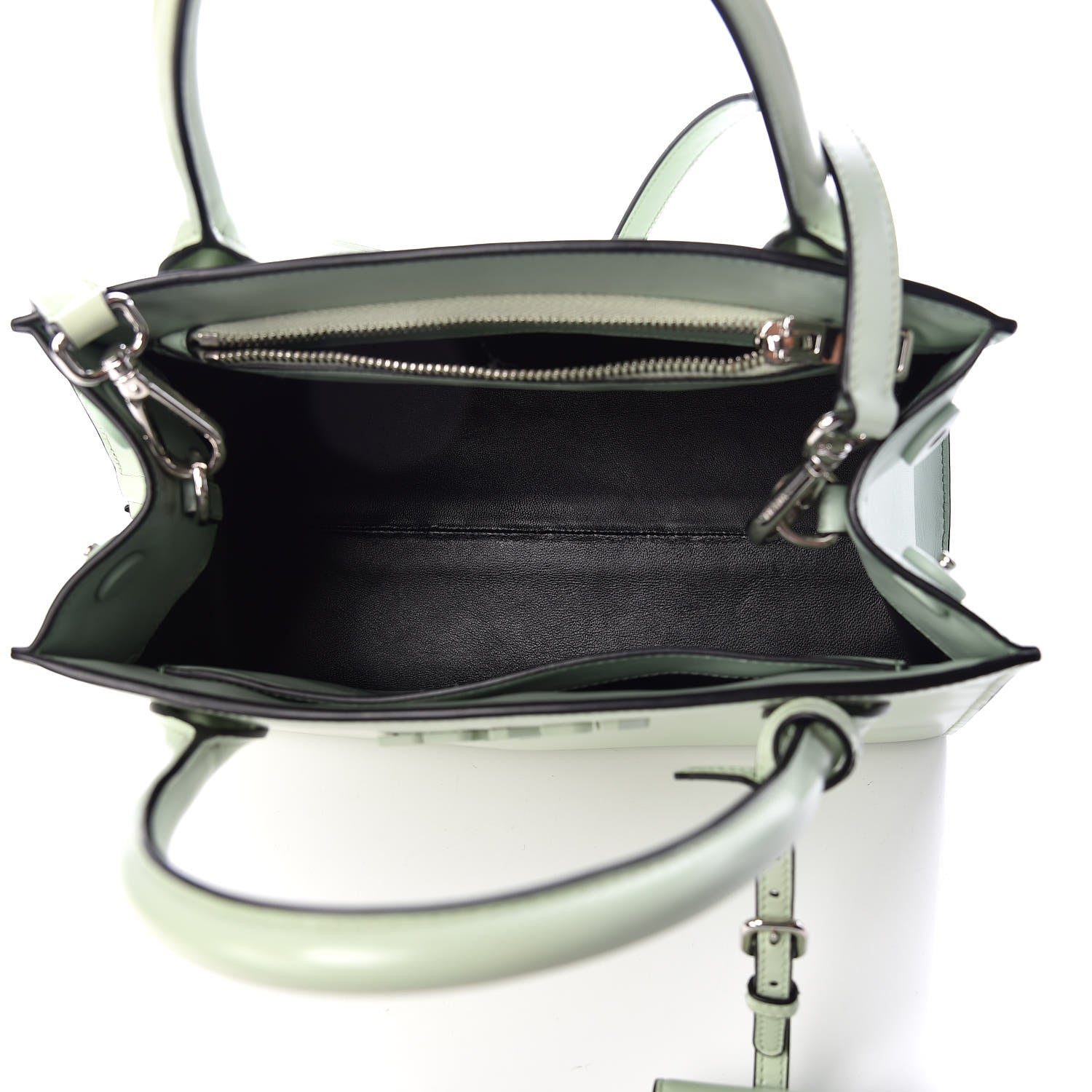 Prada Spazzolato Small Monochrome Top Handle Tote Acquamarina 5 of 8