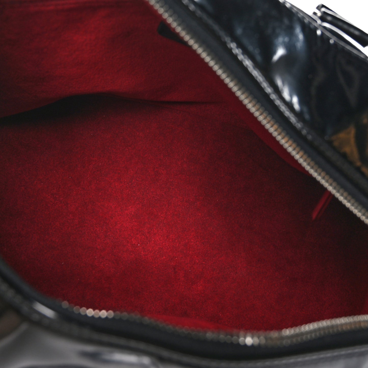 Patent Quilted Chocolate Bar Bowler Black