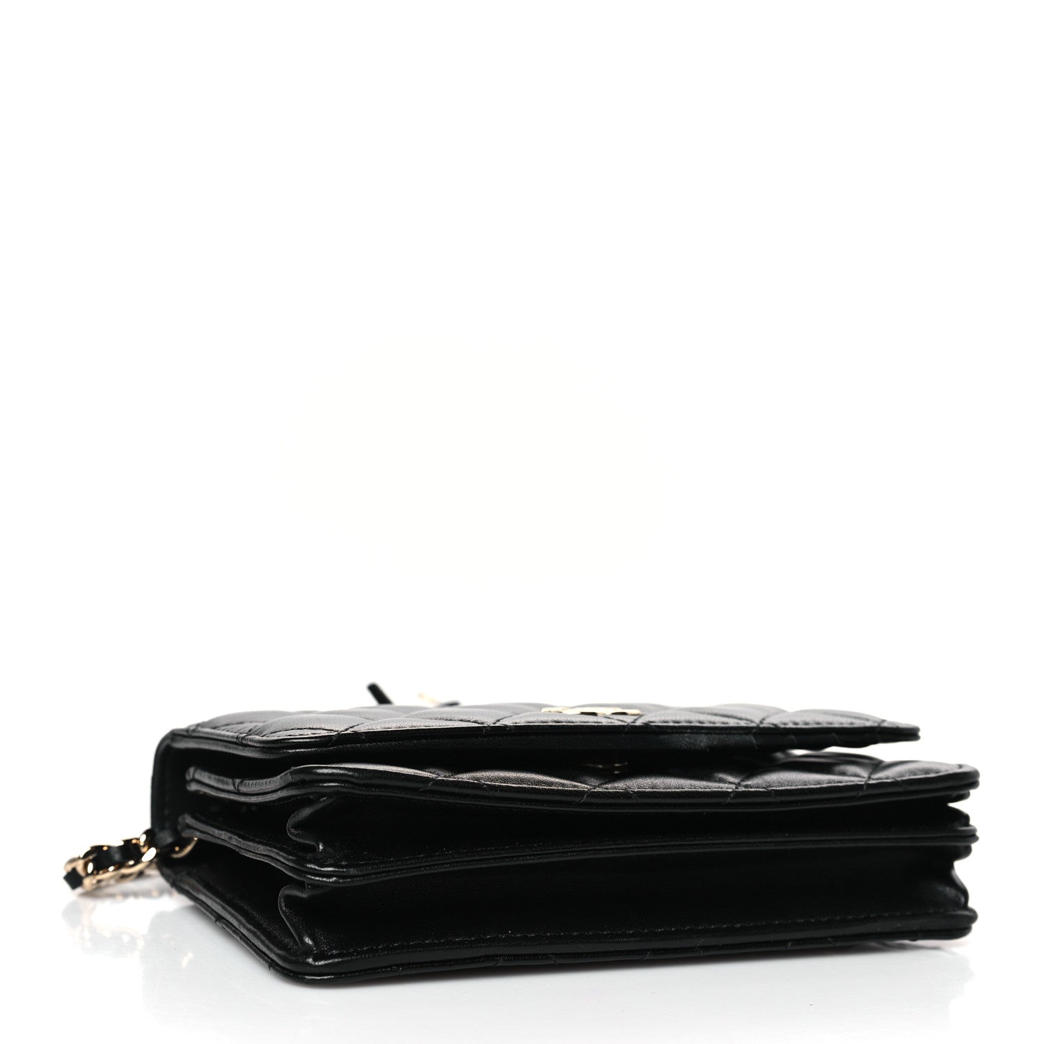 Chanel Lambskin Quilted Mini Camellia Bow Wallet On Chain WOC Black 4 of 9
