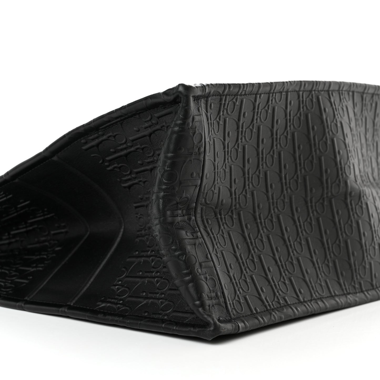 Oblique Calfskin Embossed Large Book Tote Black