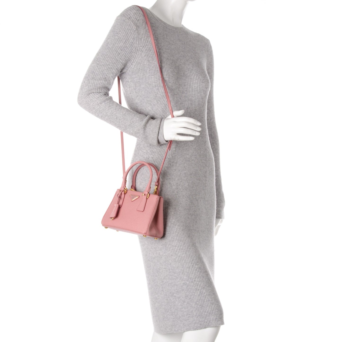 Saffiano Mini Galleria Double Zip Tote Geranio