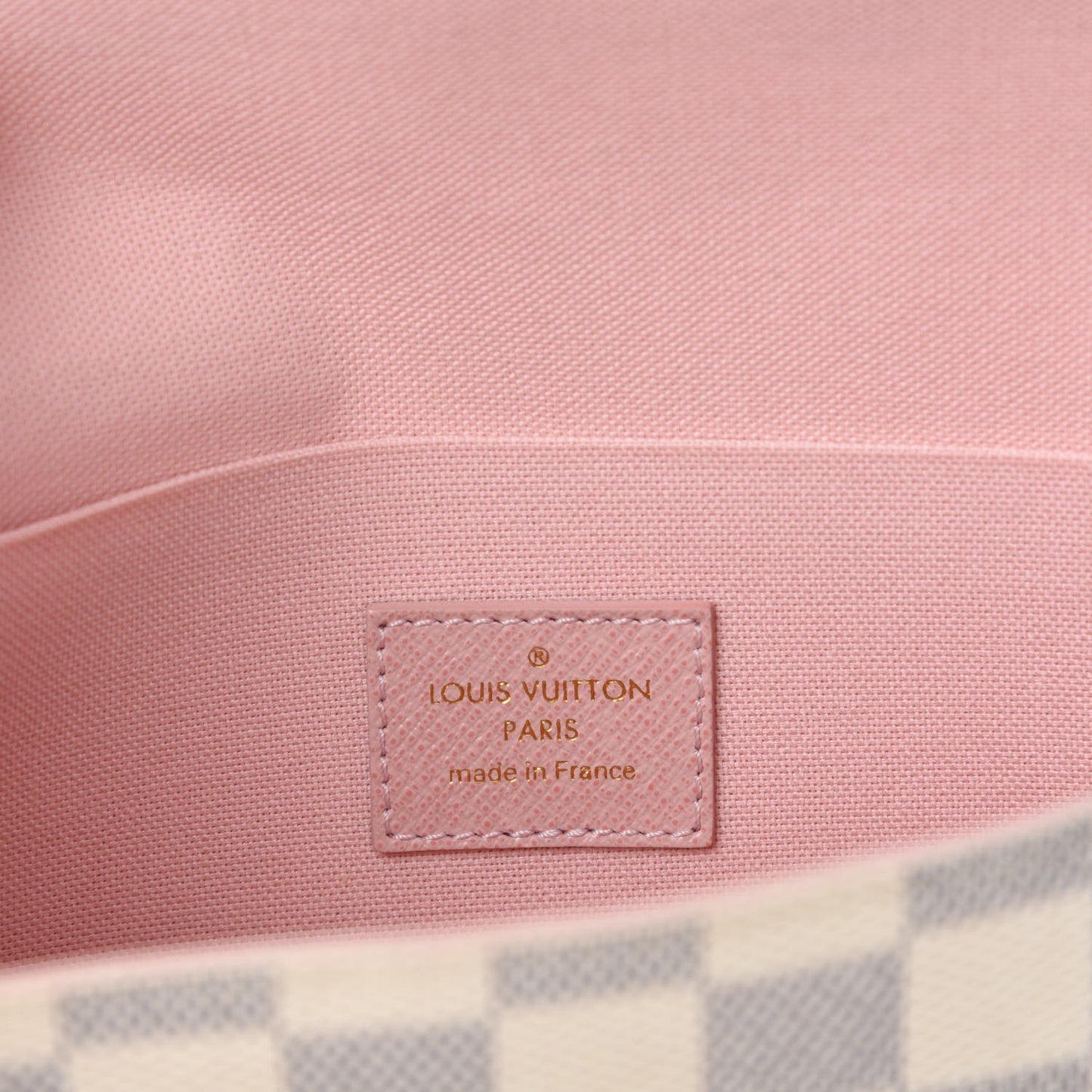 Damier Azur Pochette Felicie Chain Wallet Rose Ballerine