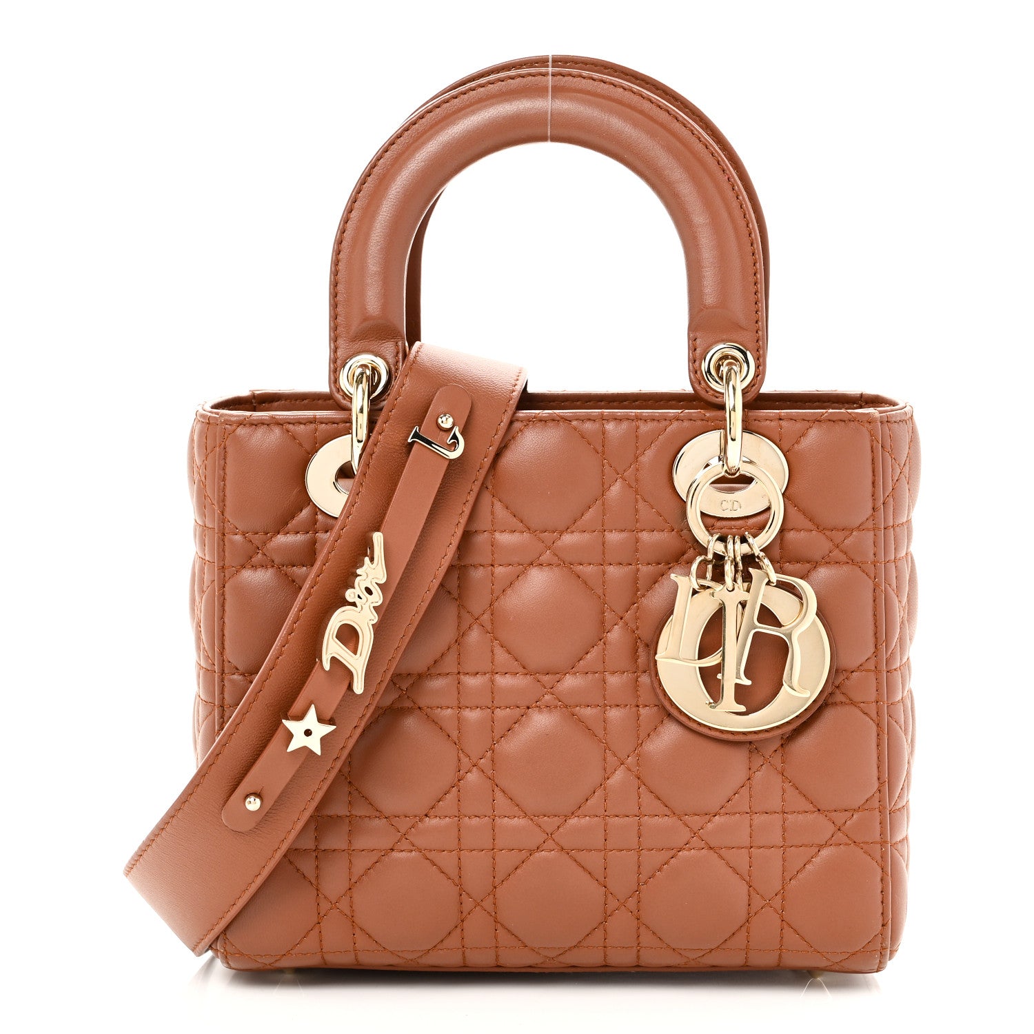 Christian Dior Calfskin Cannage Small My ABCDior Lady Dior Tan 1 of 10