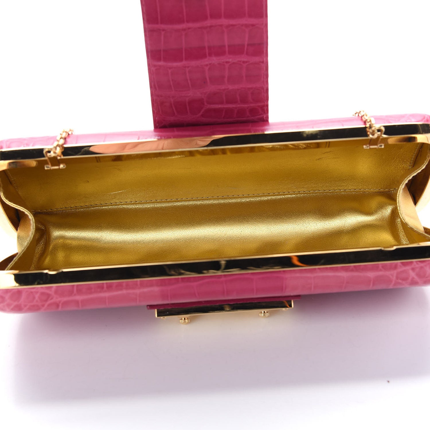 Louis Vuitton Crocodile Minaudiere Tresor Clutch Pink 5 of 8