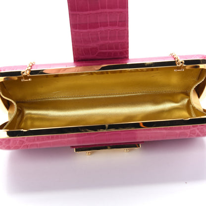 Louis Vuitton Crocodile Minaudiere Tresor Clutch Pink 5 of 8