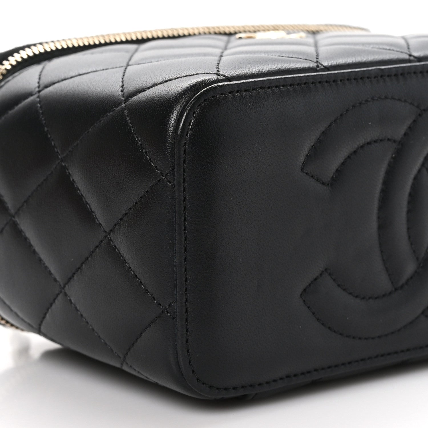 Chanel Lambskin Quilted Small Top Handle Vanity Case With Chain Black 11 of 11