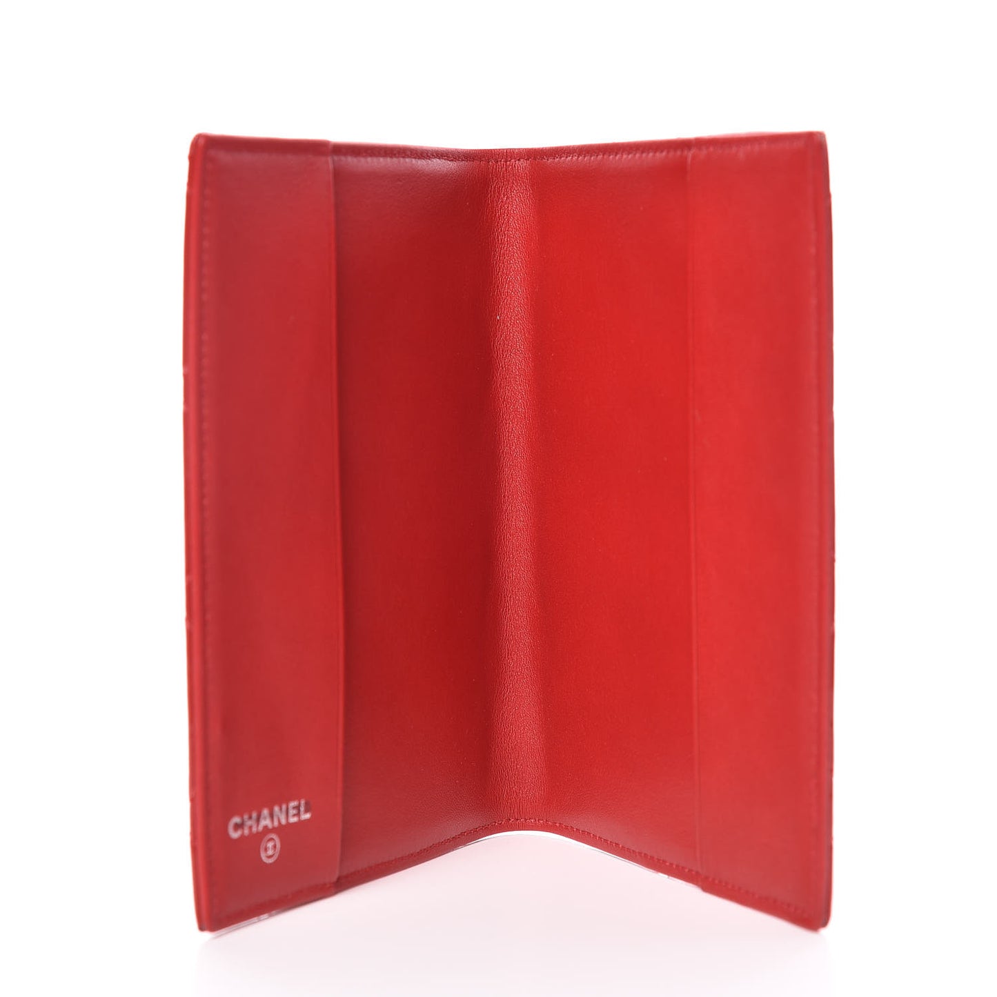 Patent Calfskin Quilted Passport Holder Red