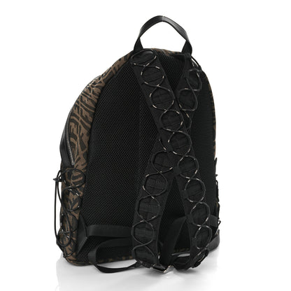 Fendi X SARAH COLEMAN Fabric Jacquard Vitello Grace Light Woven Lanyard FF Vertigo Pouch Pocket Backpack Tobacco Moro Black 3 of 10