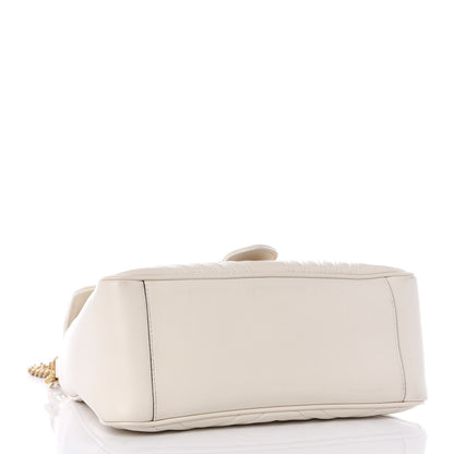 Gucci Calfskin Matelasse Small GG Marmont Top Handle Shoulder Bag White 3 of 13