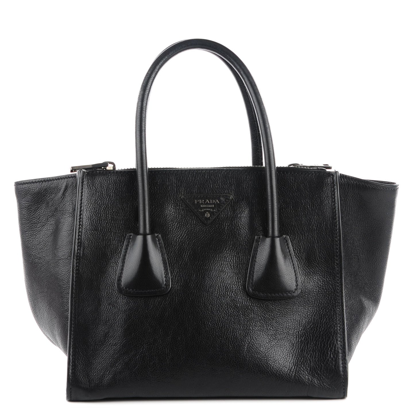 Glace Calf Twin Pocket Tote Nero Black