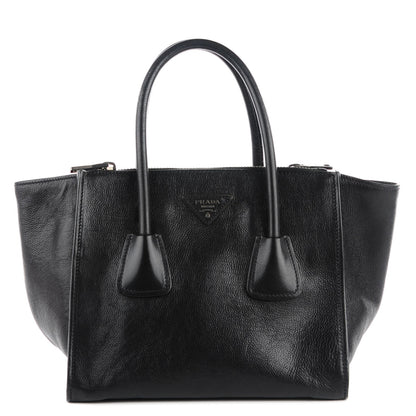Prada Glace Calf Twin Pocket Tote Nero Black 1 of 8