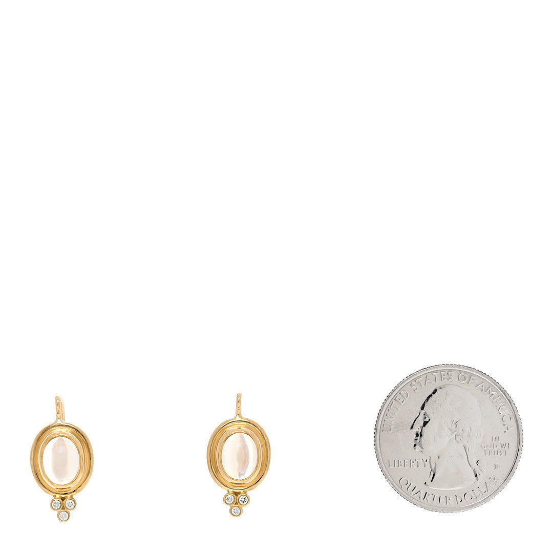 Temple St. Clair 18K Yellow Gold Diamond Blue Moonstone Classic Temple Drop Earrings 2 of 4