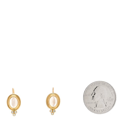 Temple St. Clair 18K Yellow Gold Diamond Blue Moonstone Classic Temple Drop Earrings 2 of 4