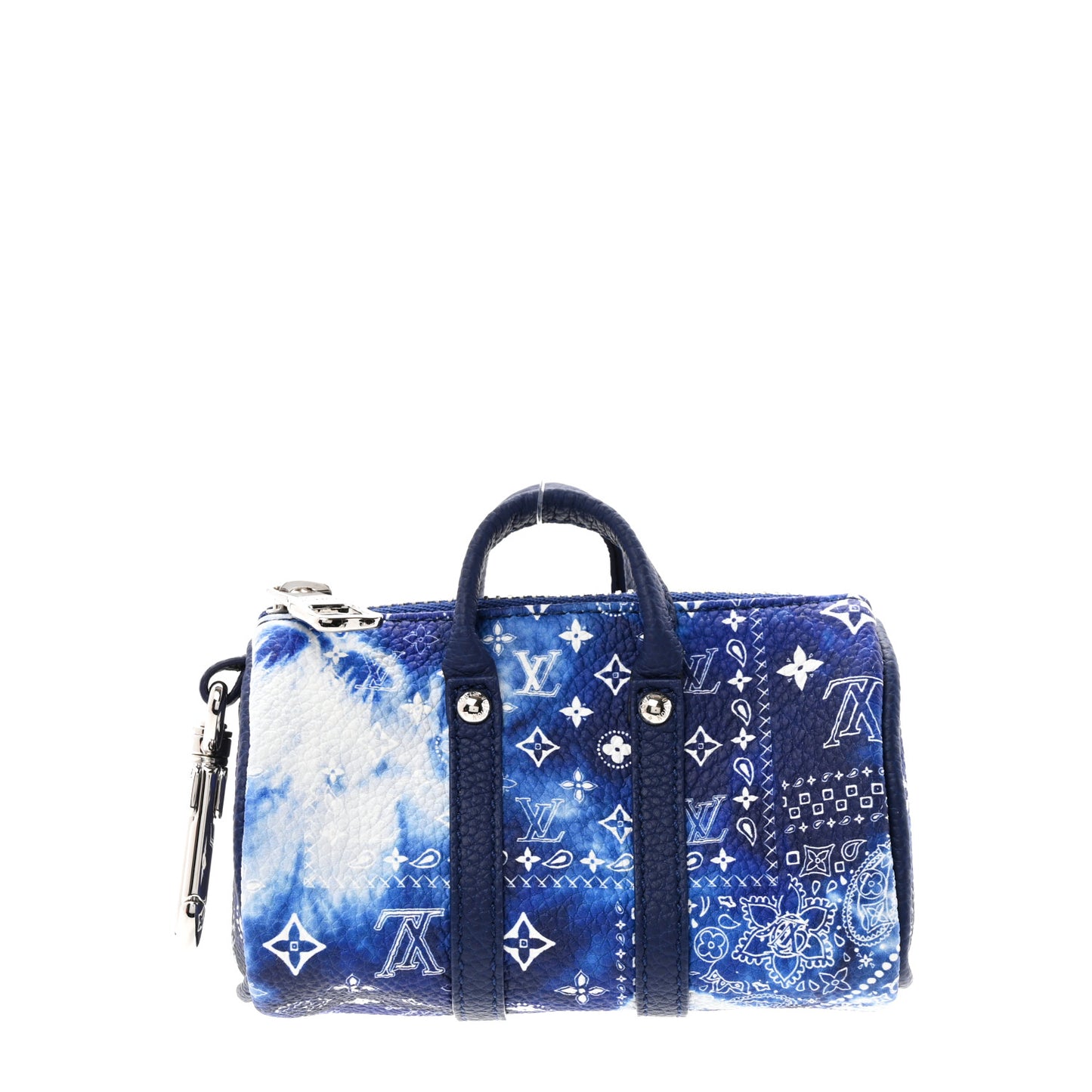 Monogram Bandana Mini Keepall Bag Charm Key Holder Blue