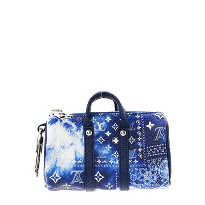 Louis Vuitton Monogram Bandana Mini Keepall Bag Charm Key Holder Blue 1 of 5