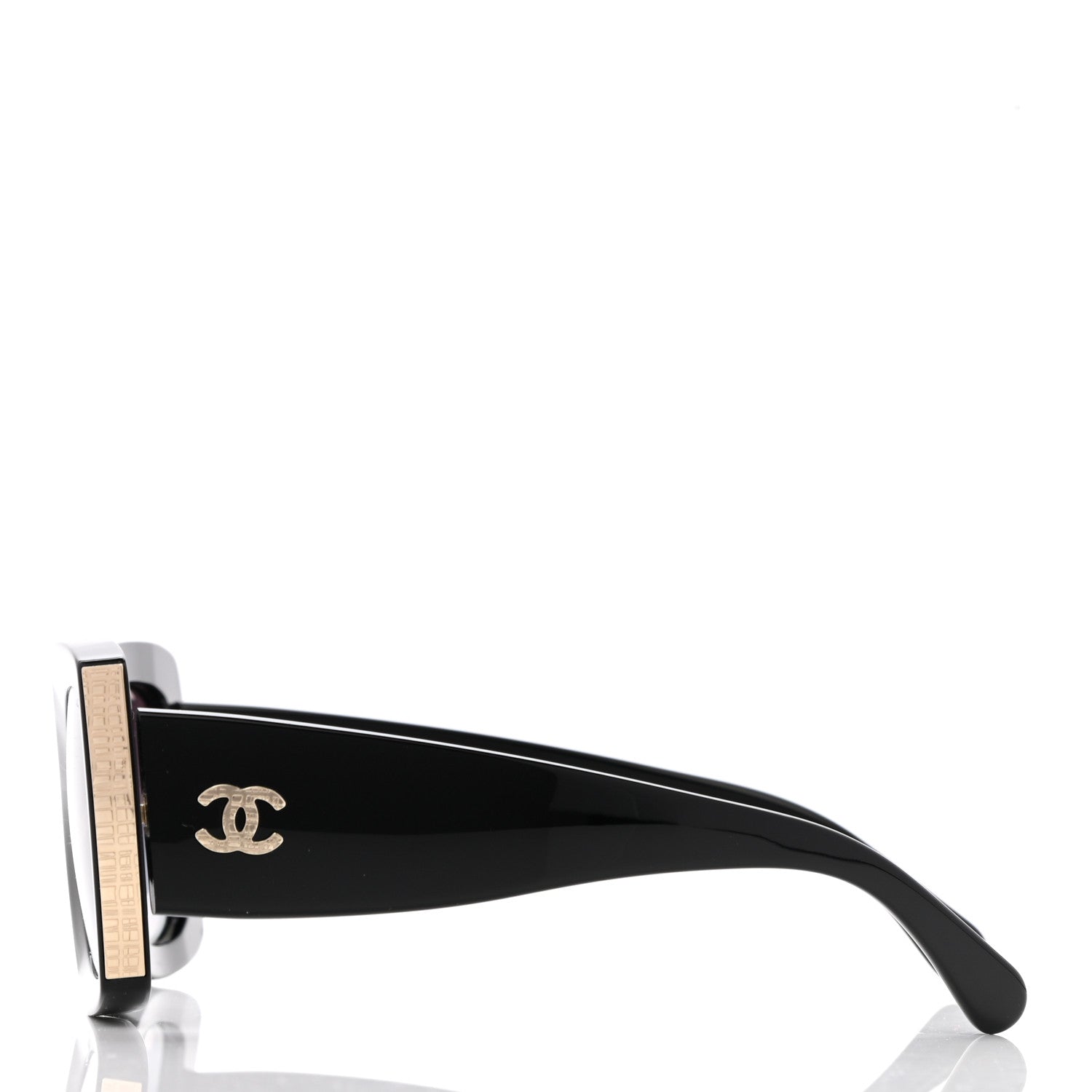 Chanel Acetate Rectangle Sunglasses 5435 Black 3 of 8