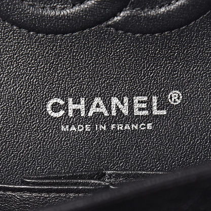 Chanel Crumpled Calfskin Quilted Medium Double Flap So Black 6 of 11