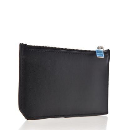 Saint Laurent Calfskin Moujik Patch Fragments Zip Pouch Card Holder Black 3 of 9