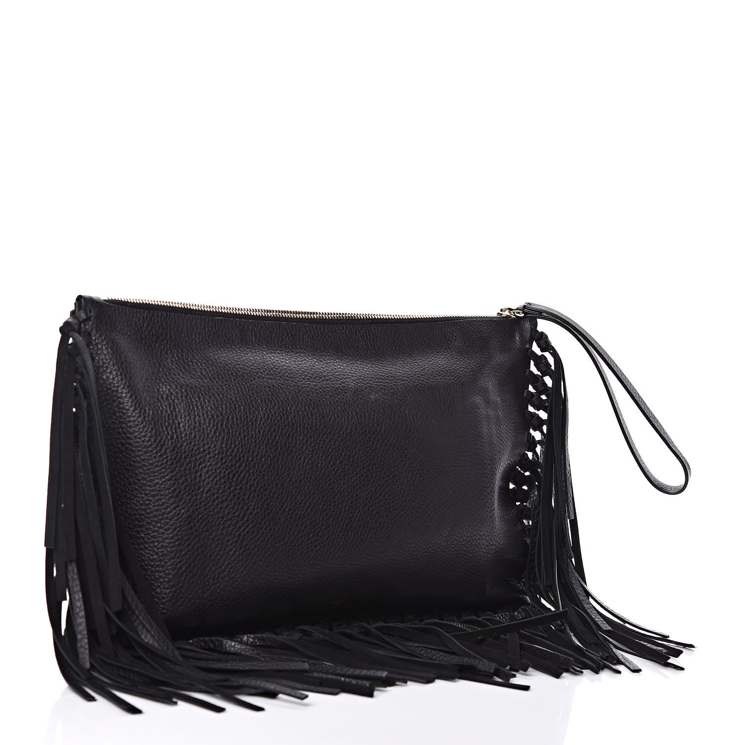 Valentino Garavani Calfskin Rockee Fringe Clutch Black 3 of 8