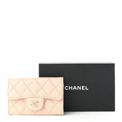 Chanel Caviar Quilted Flap Card Holder Wallet Beige 8 of 8