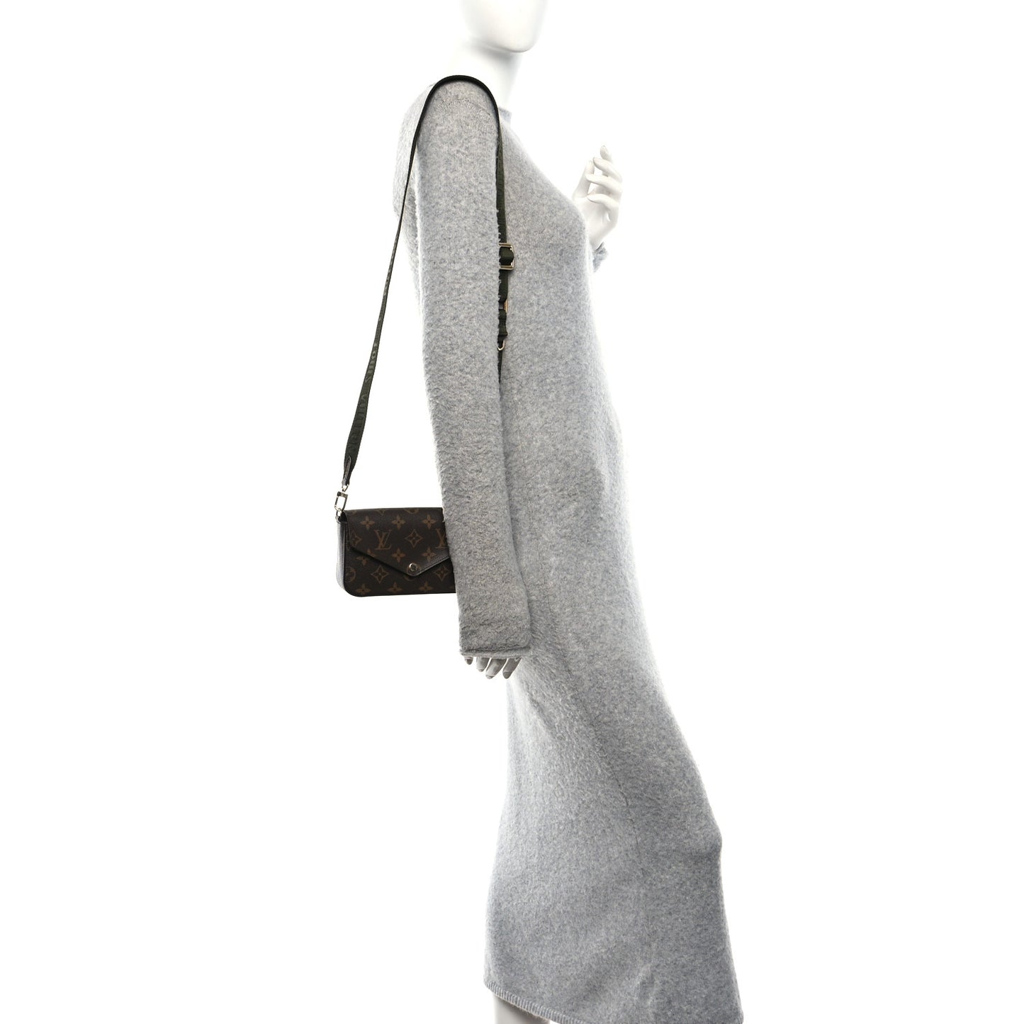 Monogram Felicie Strap & Go Kaki