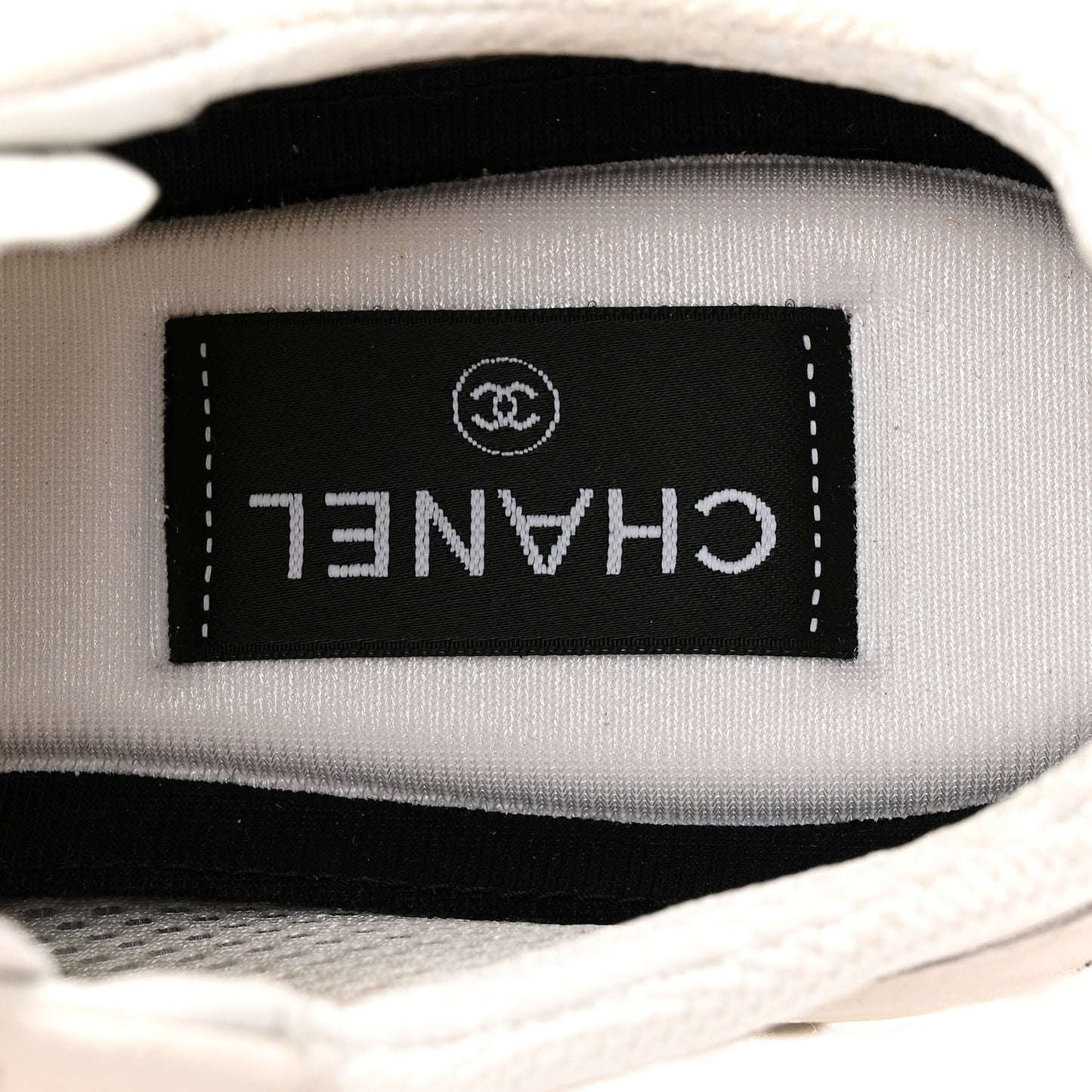 Mixed Fibers Suede Shiny Calfskin Womens CC Sneakers 38.5 White