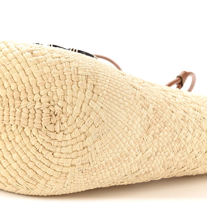 Loewe Calfskin Raffia Small Anagram Basket Tote Bag Natural Tan 10 of 12
