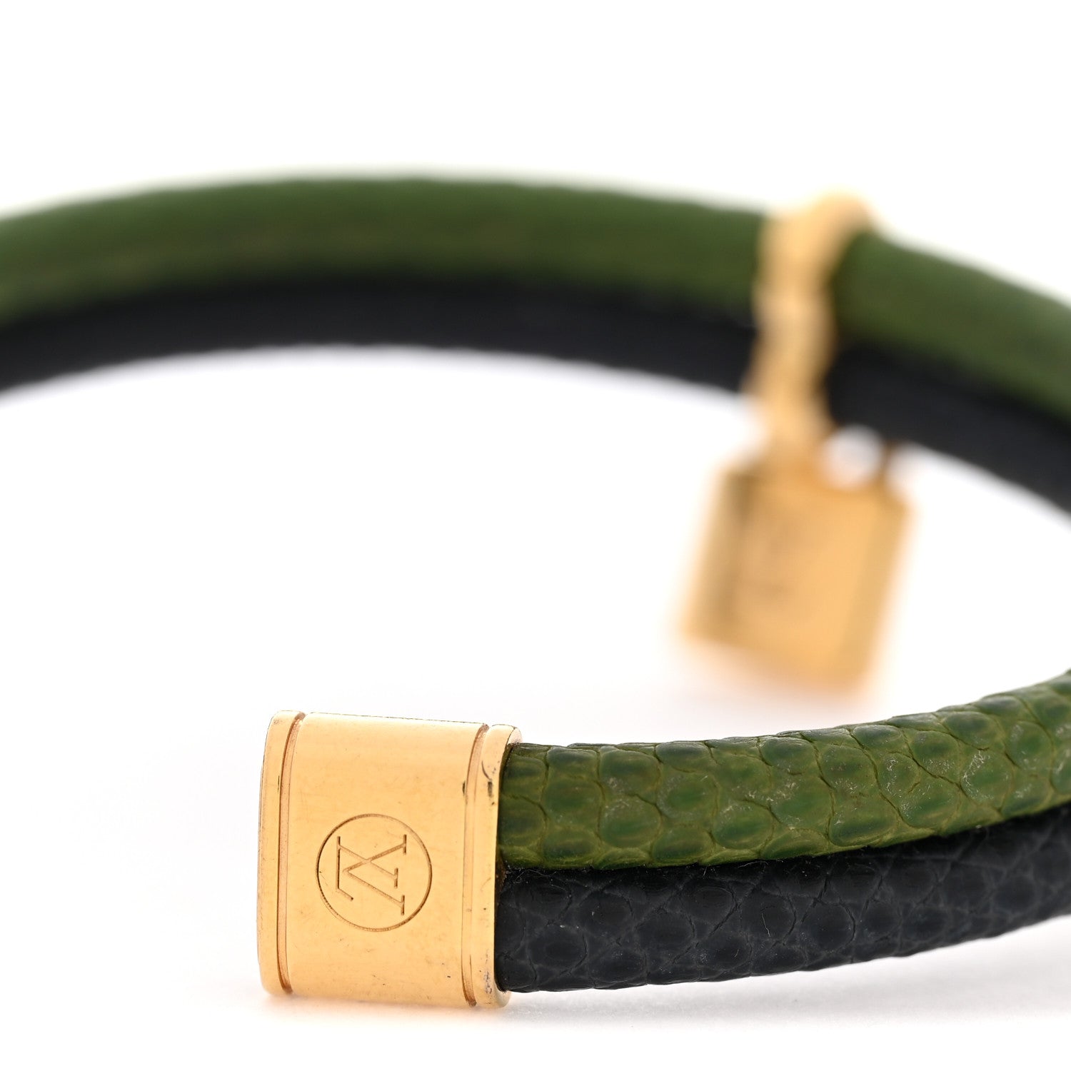 Louis Vuitton Snakeskin Keep It Twice Bracelet Blue Green 4 of 6