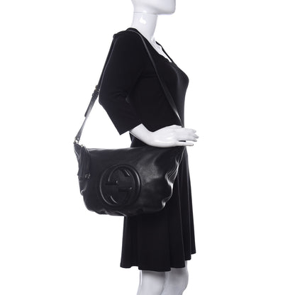Gucci Pebbled Calfskin Medium Soho Hobo Black 2 of 11