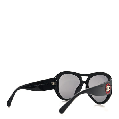 Chanel Acetate CC Pilot Sunglasses 5508 Black 4 of 8