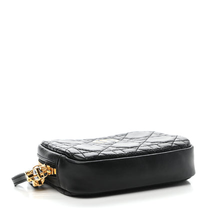 Christian Dior Lambskin Cannage Small Caro Zipped Pouch Black 4 of 9