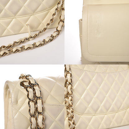 Chanel Lambskin Quilted Jumbo Double Flap Bag White 9 of 11